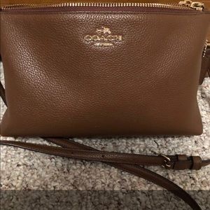 Coach brown leather crossbody purse